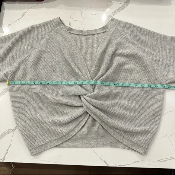 BA&SH 100% Cashmere “Cramy” Twist Back Ribbed Knit Sweater in Grey Sz S - Picture 12 of 14